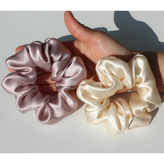 100% Pure Mulberry Silk Large Scrunchies – Luxury Hair Essential