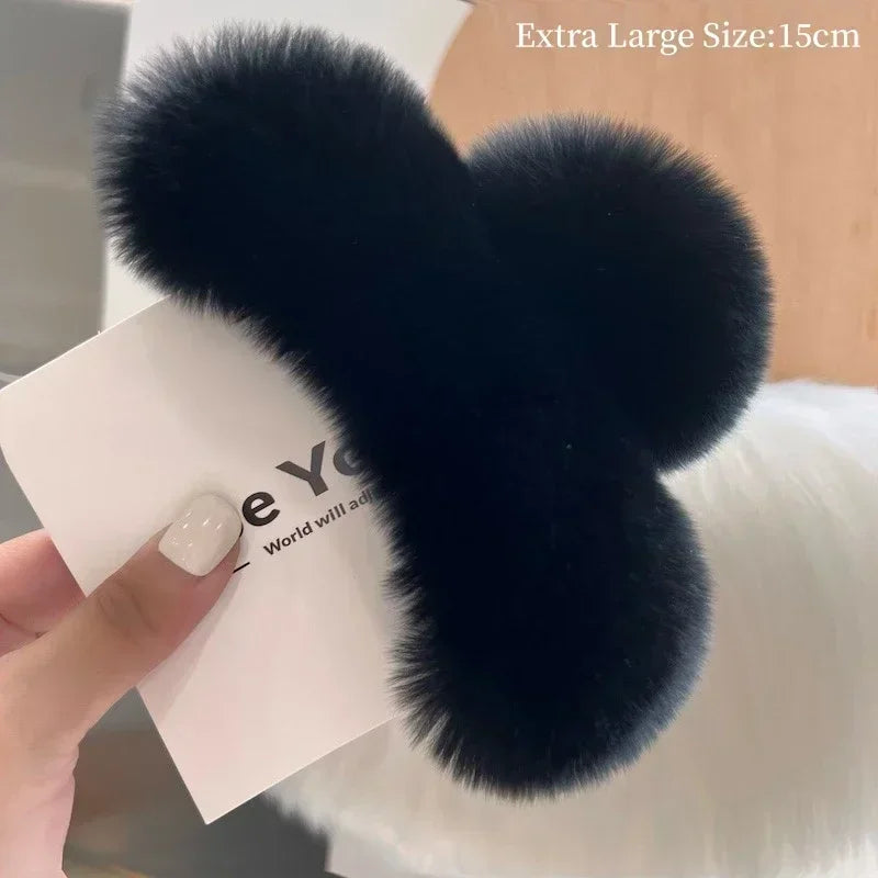 Plush Fur Hair Claw Clip