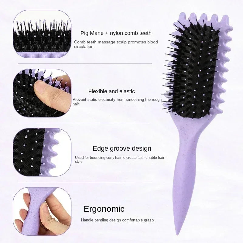 Curly Hair Definition Styler Soft Bristle Brush