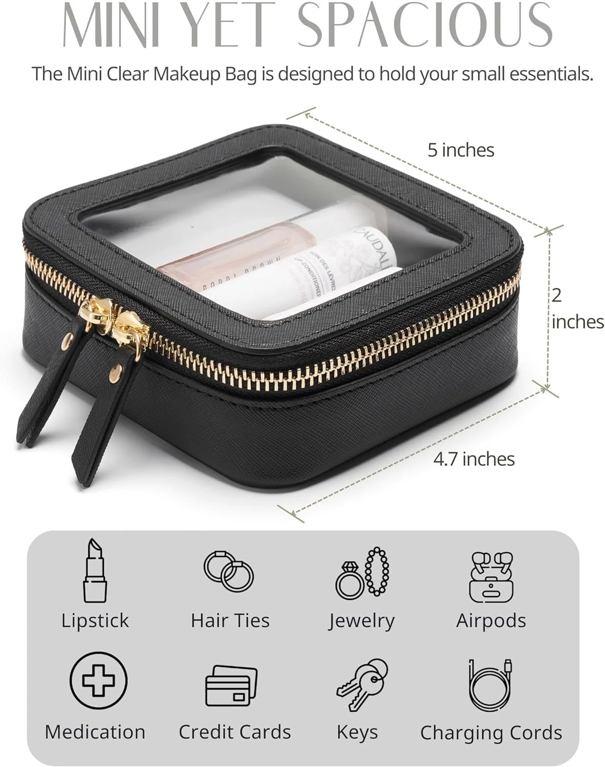 Mini Clear Leather Storage Bag