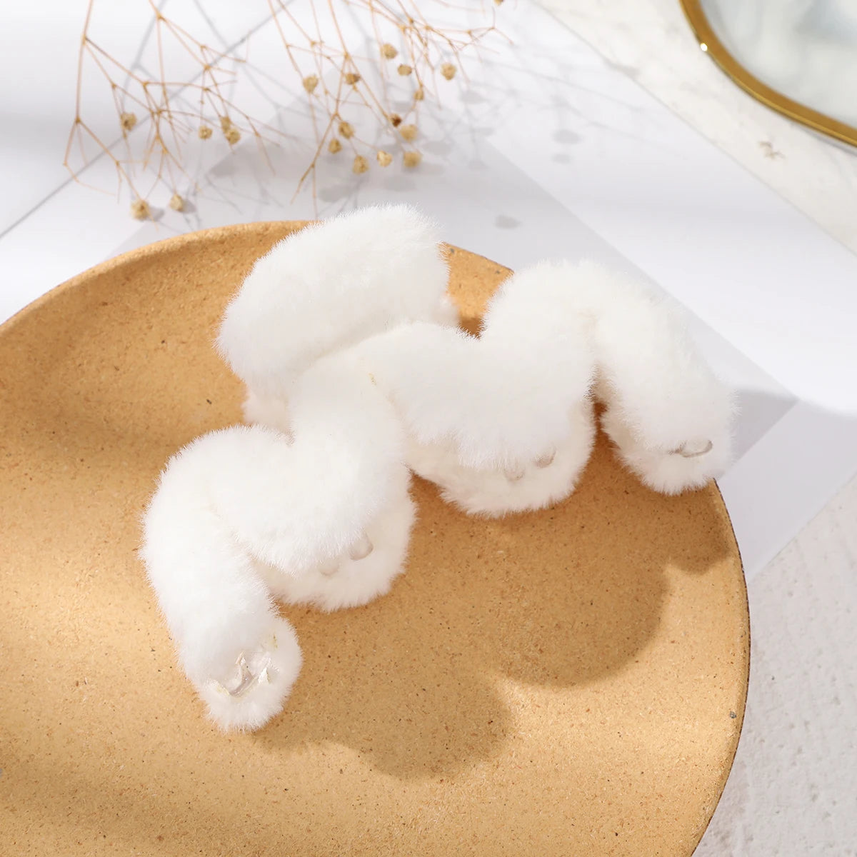 Large Plush Hair Claw Clip