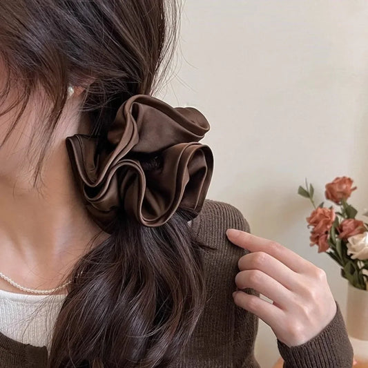 Jumbo Satin Hair Ties – Luxurious Ruffle Design