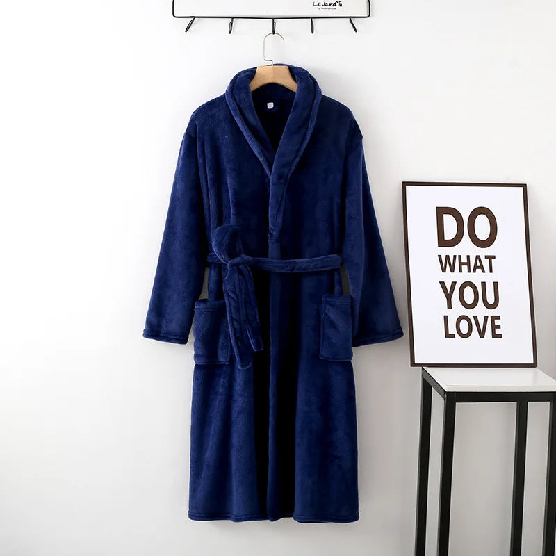 Winter Flannel Cloud Bathrobe – Thickened Cozy Home Robe