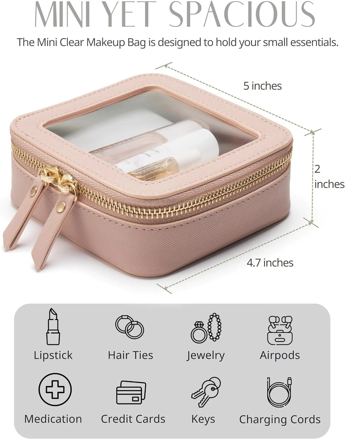 Mini Clear Leather Storage Bag