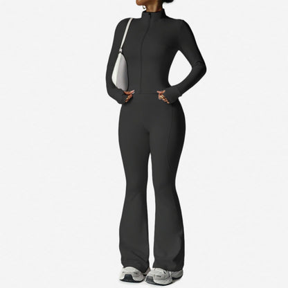 Women's Long Sleeve Yoga Set with Flared Pants