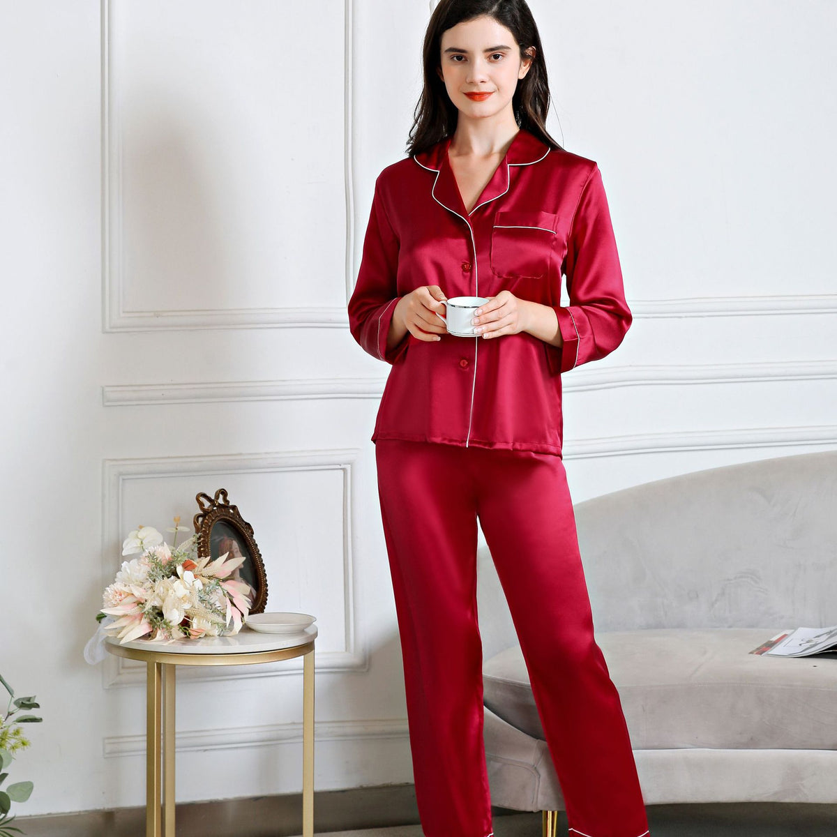 silk pajamas set