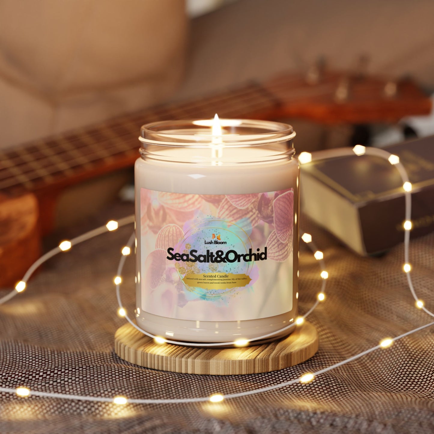 Sea Salt & Orchid Scented Soy Candle – 9oz