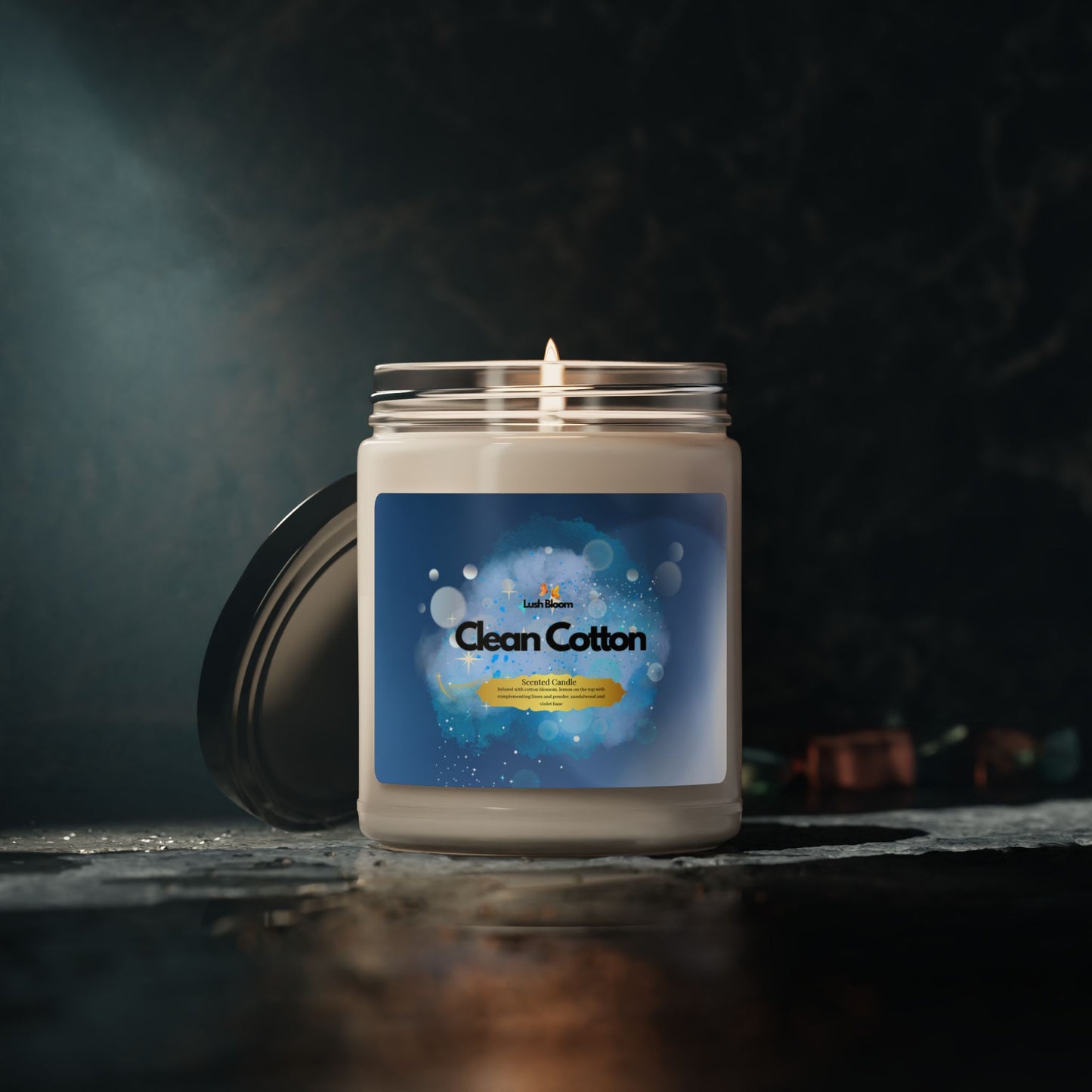 Clean Cotton Scented Soy Candle – 9oz