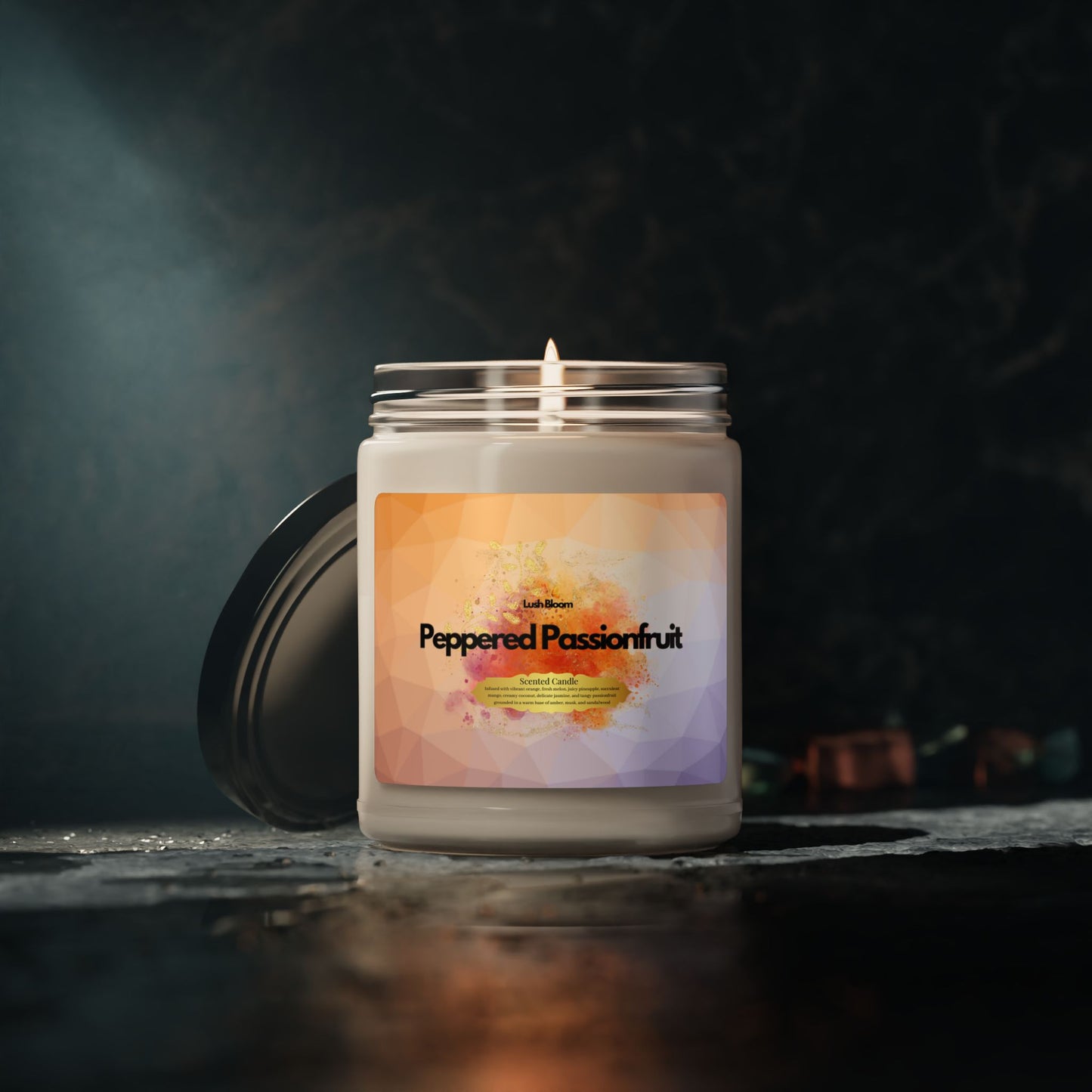 Peppered Passionfruit Scented Soy Candle – 9oz