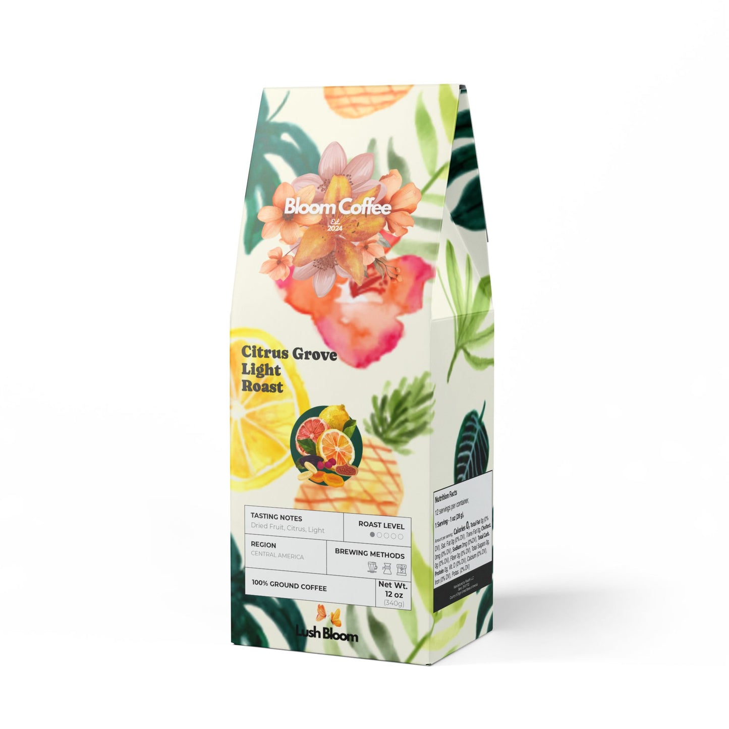 Citrus Grove Coffee Blend – Light Roast, 12oz