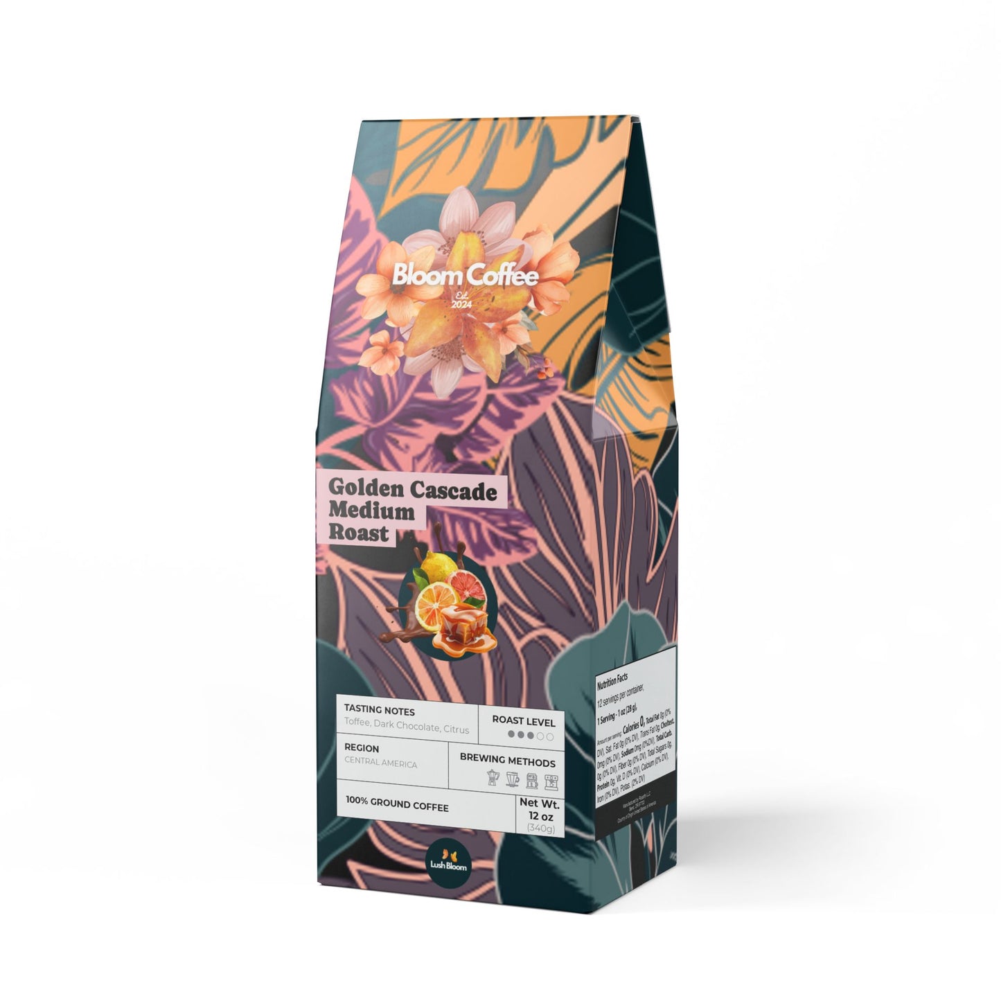 Golden Cascade Coffee Blend – Medium Roast, 12oz