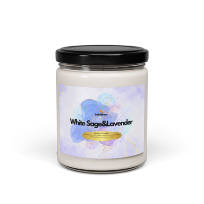 White Sage & Lavender Scented Soy Candle – 9oz