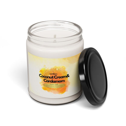 Coconut Cream & Cardamom Scented Soy Candle – 9oz