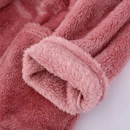 Winter Flannel Cloud Bathrobe – Thickened Cozy Home Robe