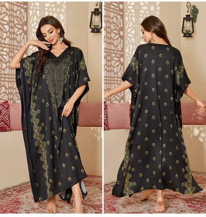 Elegant Middle Eastern–Style Flowy Night Gown