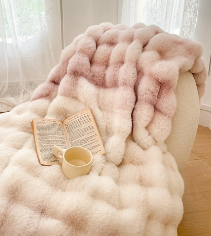 Luxury Ultra Soft Cozy Thickened Rabbit Fur Plush Blanket
