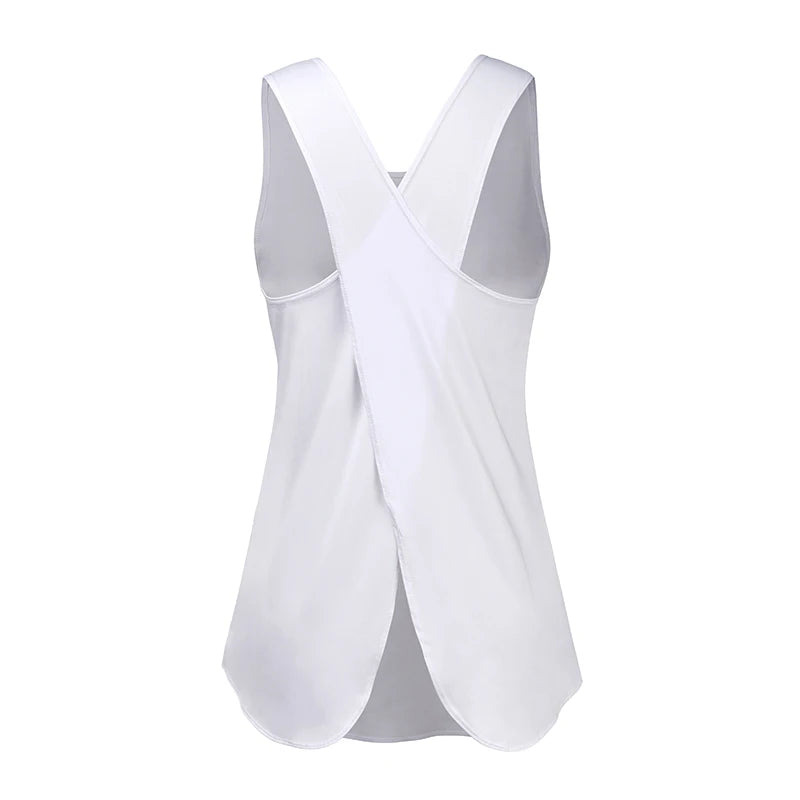 Seamless Cross-Back Yoga Shirt – Breathable & Quick-Dry