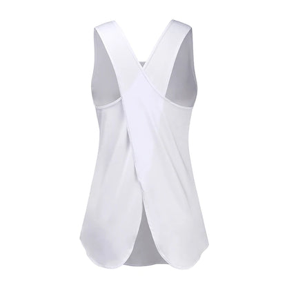Seamless Cross-Back Yoga Shirt – Breathable & Quick-Dry