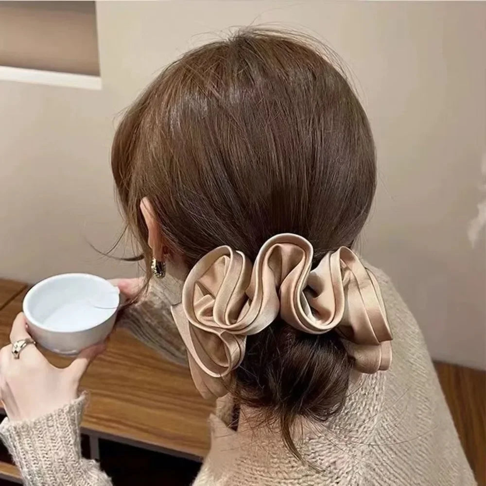 Jumbo Satin Hair Ties – Luxurious Ruffle Design