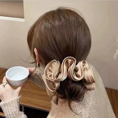 Jumbo Satin Hair Ties – Luxurious Ruffle Design