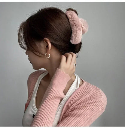 Plush Fur Hair Claw Clip