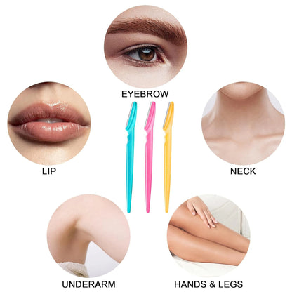 40pcs Brow & Face Razors – Black or Multicolor