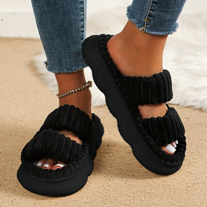 Autumn Slippers Open-Toe Cross Band