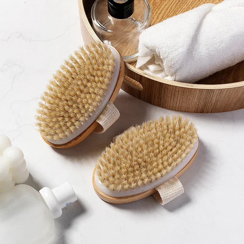Natural Soft Bristle Brush for Wet & Dry Body Brushing/Exfoliating