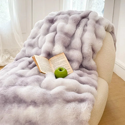 Luxury Ultra Soft Cozy Thickened Rabbit Fur Plush Blanket
