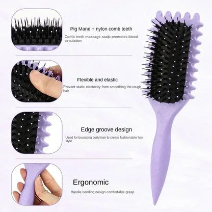 Curly Hair Definition Styler Soft Bristle Brush