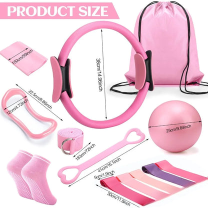 18-Piece Women's Pilates & Fitness Equipment Set