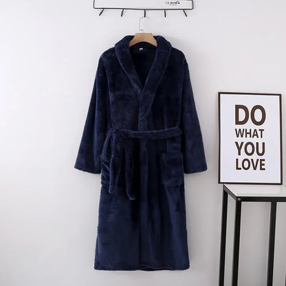Winter Flannel Cloud Bathrobe – Thickened Cozy Home Robe