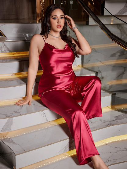 Curvy Lush Satin Grace Lounge Set