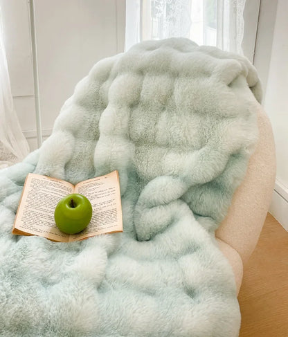 Luxury Ultra Soft Cozy Thickened Rabbit Fur Plush Blanket