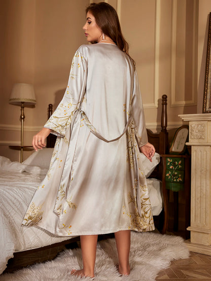 Luxe 2 piece Night Robe Slip Dress