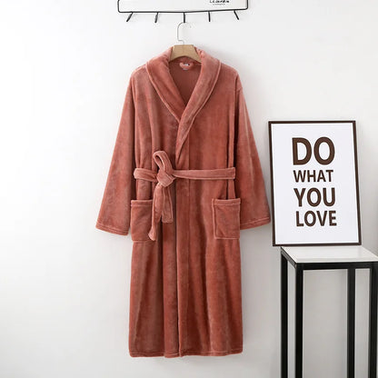 Winter Flannel Cloud Bathrobe – Thickened Cozy Home Robe