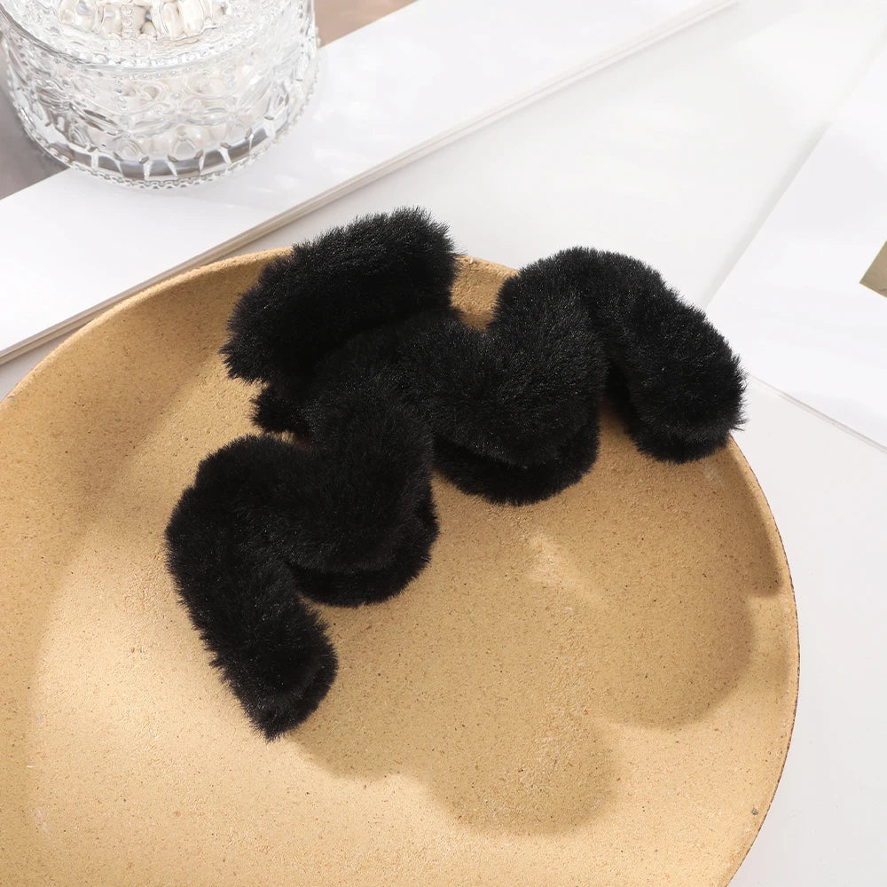 Large Plush Hair Claw Clip