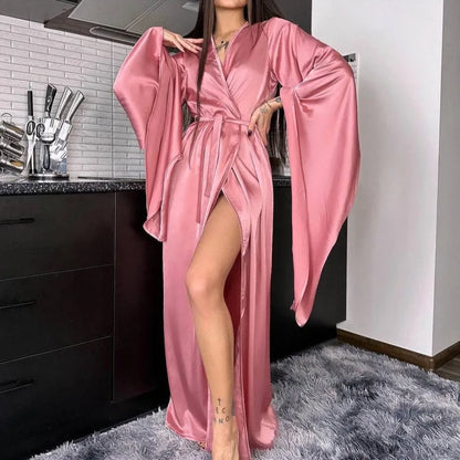 Elegant Extra Long Satin Robe