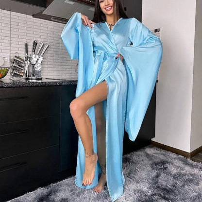 Elegant Extra Long Satin Robe