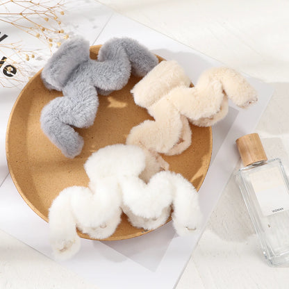 Large Plush Hair Claw Clip