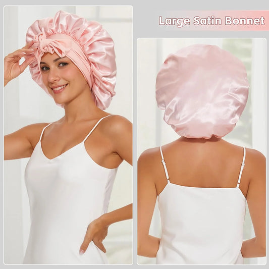 Pack of 2 Tie Satin Bonnets