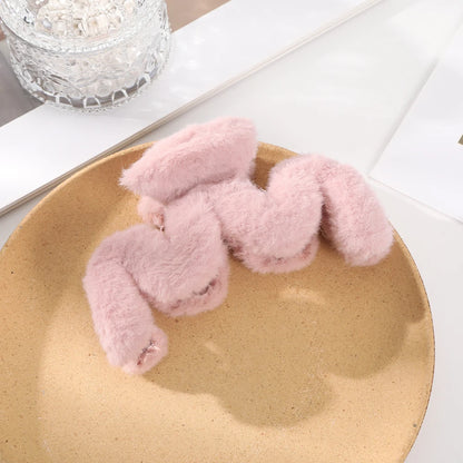 Large Plush Hair Claw Clip