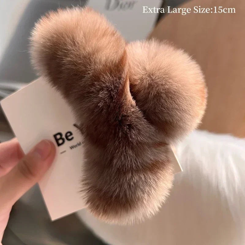 Plush Fur Hair Claw Clip