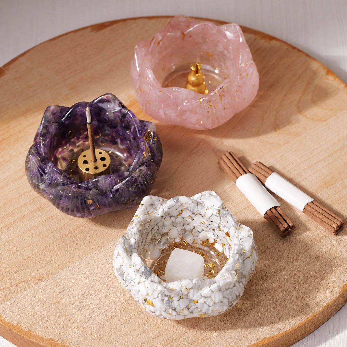 Natural Crystal Lotus Bowl - Incents Kit