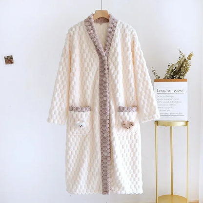 Bubble Cloud Cotton Plush Flannel Robe