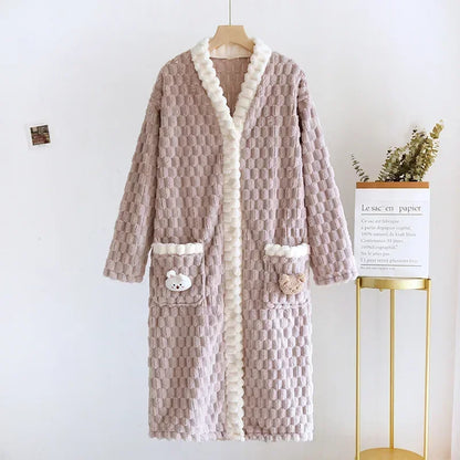 Bubble Cloud Cotton Plush Flannel Robe