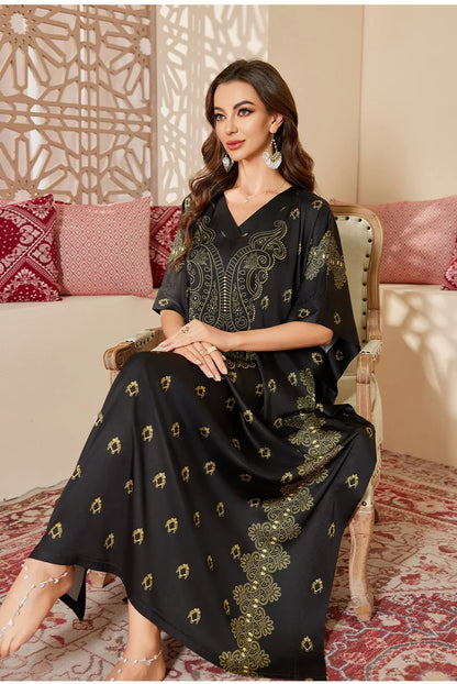 Elegant Middle Eastern–Style Flowy Night Gown