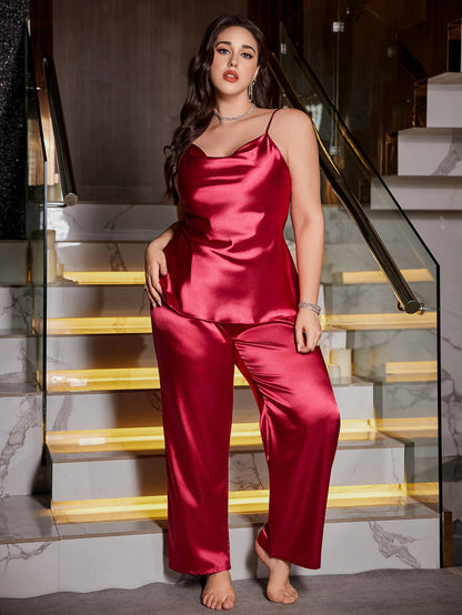 Curvy Lush Satin Grace Lounge Set