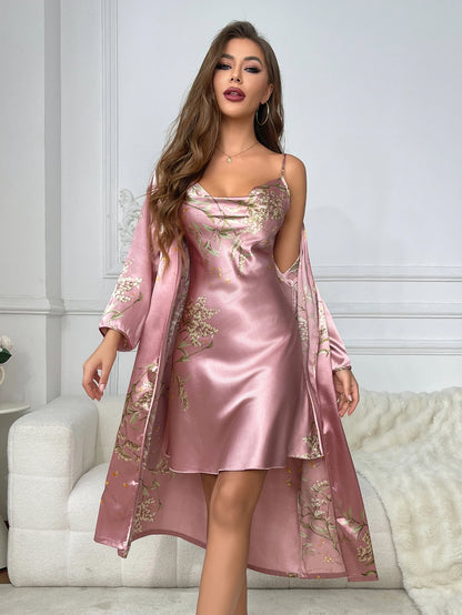 Luxe 2 piece Night Robe Slip Dress
