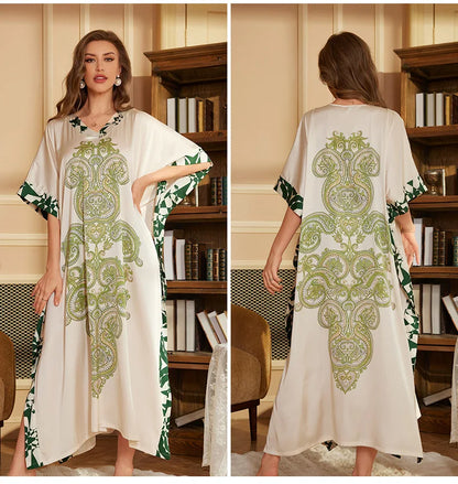 Elegant Middle Eastern–Style Flowy Night Gown